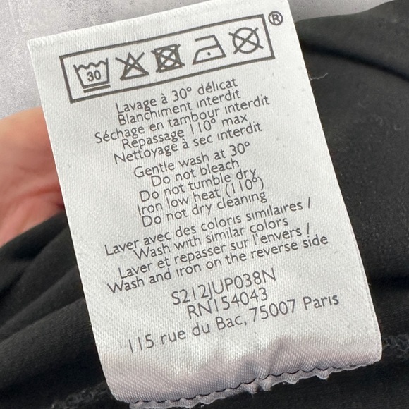 Sezane Black Calvi Mini Skirt French Stretch Faux Wrap Elastic Minimalist Small - Picture 8 of 11